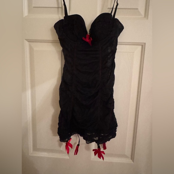 Victoria's Secret Other - Victoria's Secret Black Slip with garters